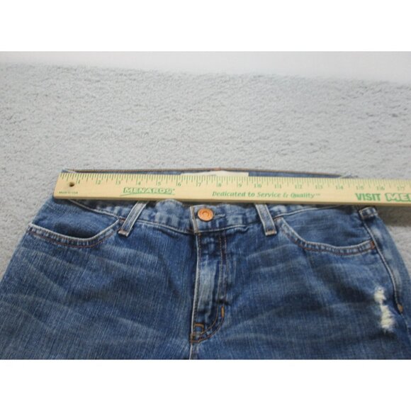 Y2K Flare Leg Trouser Blue Denim Jeans Size 8 GAP USA Made Low Rise Pants - Picture 3 of 9